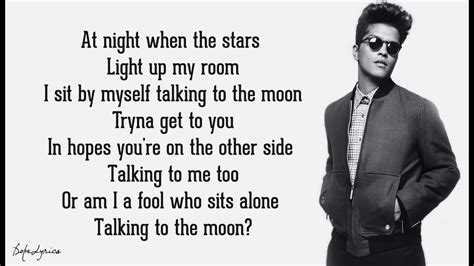 as made famous by Bruno Mars. Original songwriters : Bruno Mars, Philip Martin Lawrence II, Ari Levine, Albert Winkler, Jeff Bhasker. This title is a cover of Talking to the Moon as made famous by Bruno Mars.